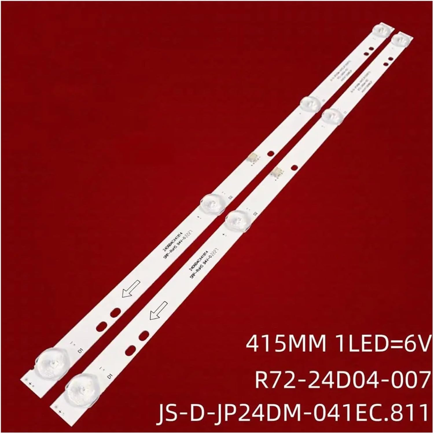 2PCS 4Leds 6V 415Mm for 24" TV L.-Ehua 24L56 JS-D-JP24DM-041EC.811 (00915) R72-24D04-007