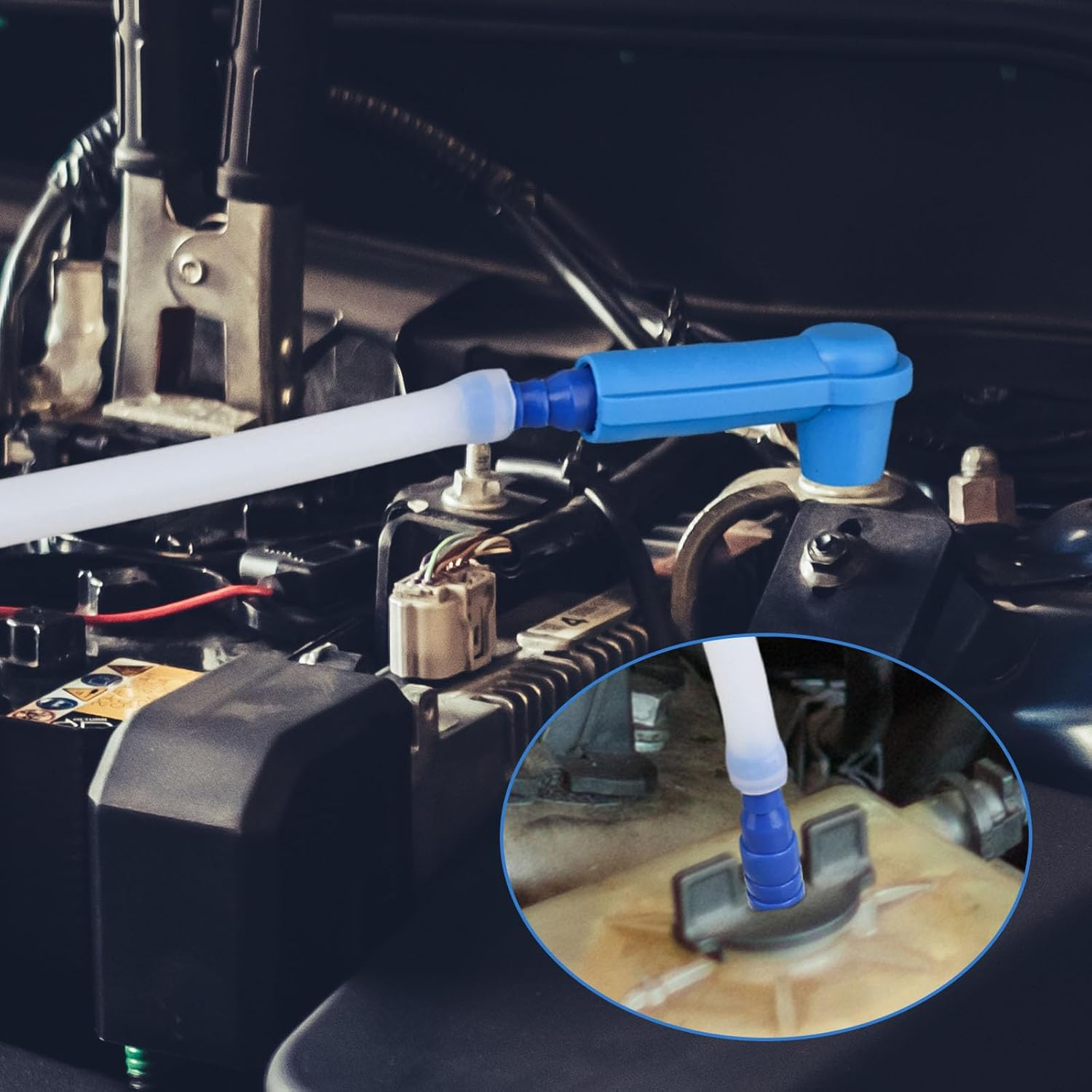 Brake Fluid Bleeder Hose, 1.2M/3.93Ft Motorcycle Brake Bleeding Hose Oil Fluid Extractor with Adapter Universal Braking System Repair Accessories for Car Motorcycle