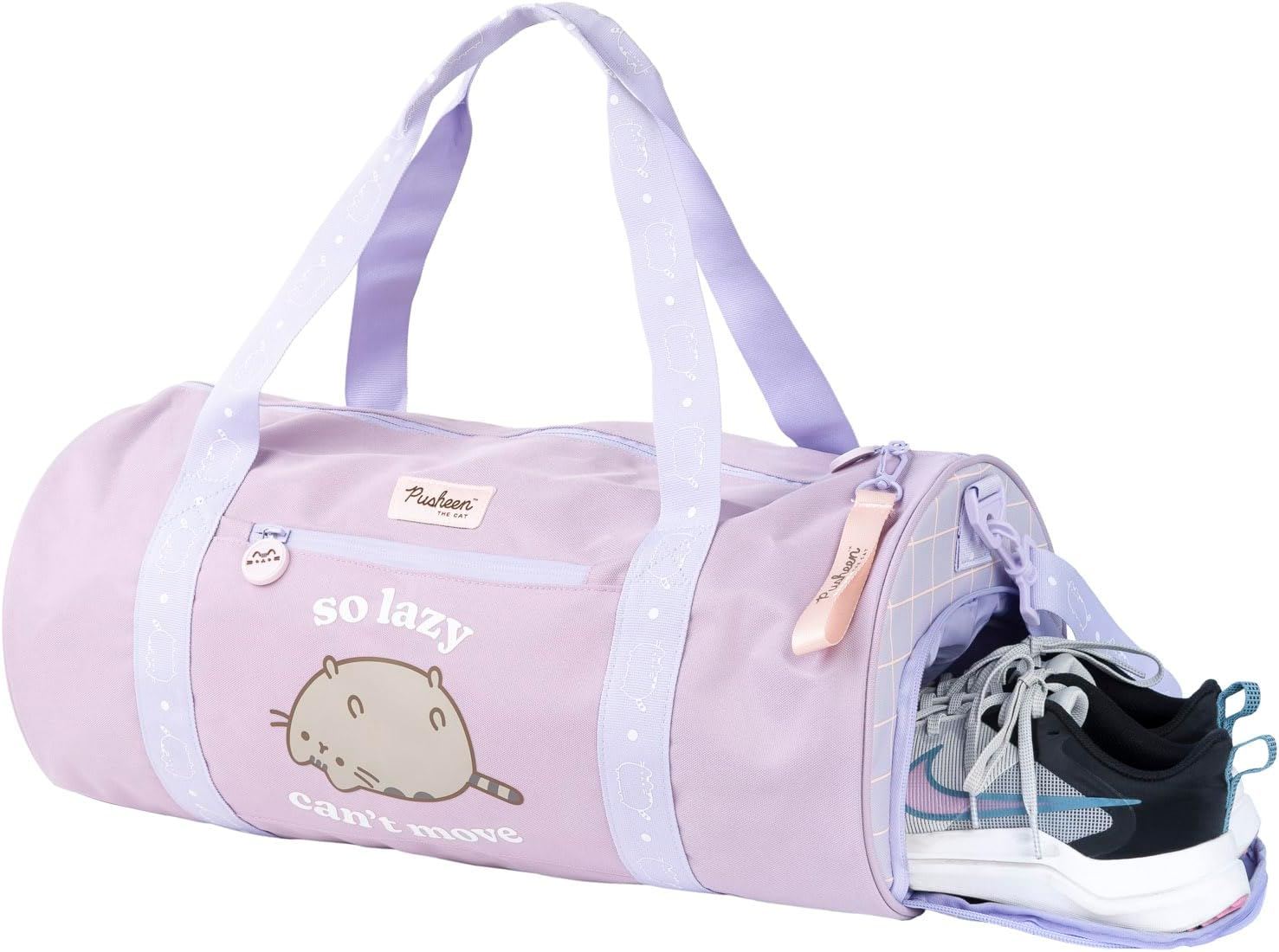 Grupo Erik Pusheen Gym Duffle Bag | Gym Bag Bag with Shoe Compartment | 38L / 11.8 X 19.7 X 9.8 Inches / 30 X 50 X 25 Cm | Gym Bag | Duffle Bag | Pusheen Gifts | Pusheen Cat, Purple, Gym Bag Bag With image number 6
