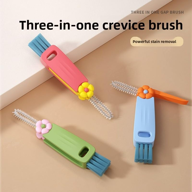 3-Pack, 3-In-1 Cup Lid Cleaning Brush, Suitable for Narrow Spaces between Baby Bottles, Multifunctional Cleaning Brush, Portable Cup Lid Cleaner