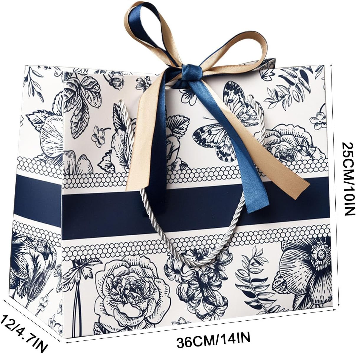 Large Gift Bags Set,10 Pack Shopping Bags for Clothes Shoes,Cardboard Birthday Party Gift Bags 14"X10"X4.7" image number 3