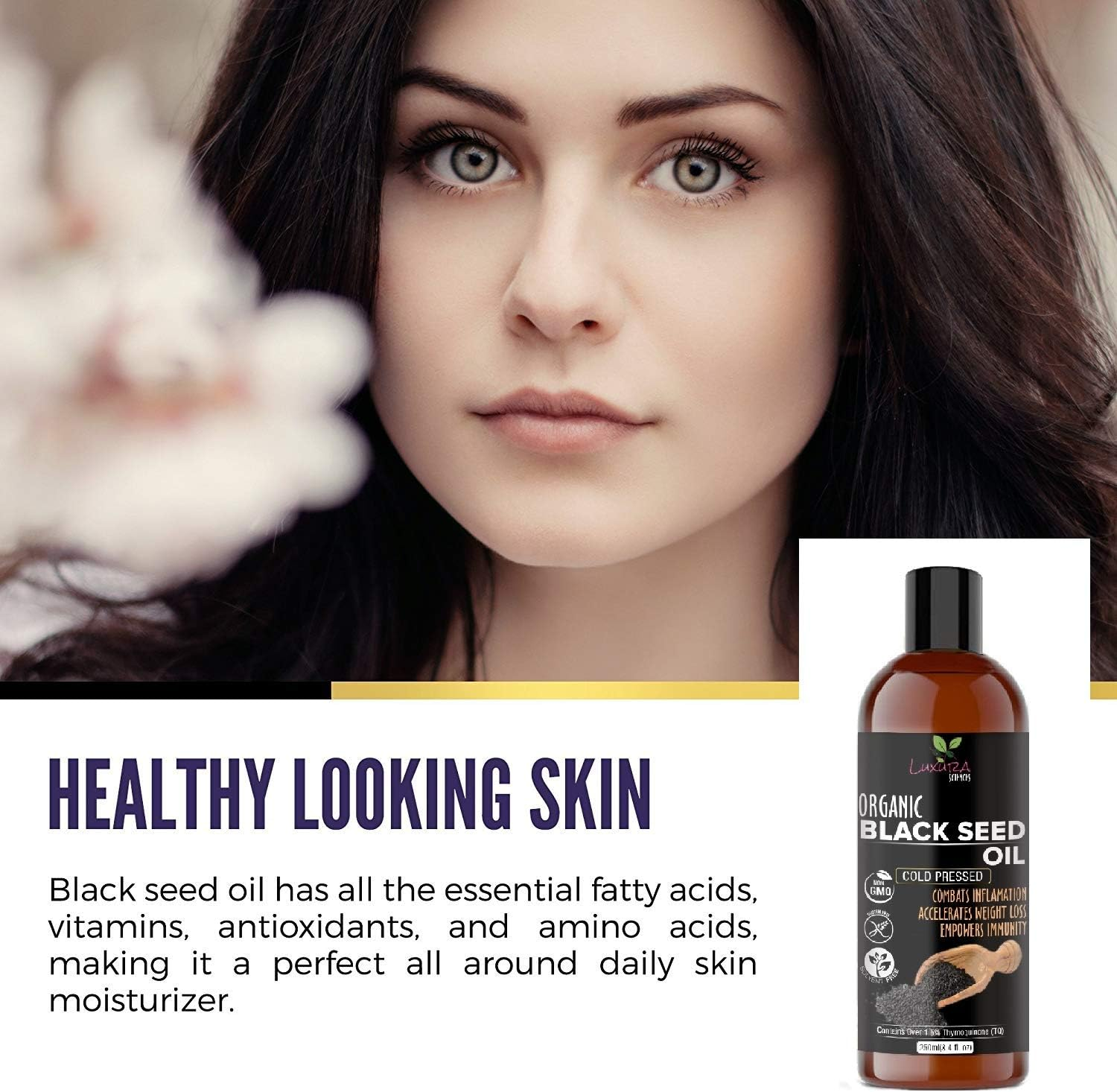 Luxura Sciences Black Seed (Kalonji) Hair Oil for Hair Growth, Cold Pressed, 100% Pure and Natural, 250 Ml image number 4