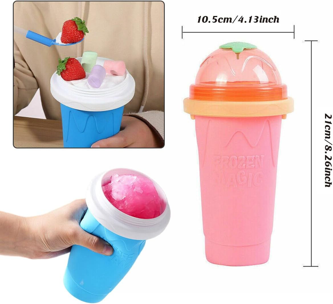 AIMALL Magic Quick Freeze Slushie Cup - Versatile Squeeze Milkshake & Ice Cream Maker for Refreshing Treats 4.1 X 8.3 Inches image number 3