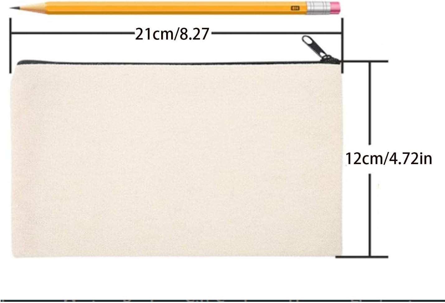 24 Canvas Zipper Bags, Blank DIY Craft Pen Bag, Graffiti Stationery Bags, Makeup, Storage Pencil Case, Multi-Purpose Cosmetic for Storing Personal Items for Work and Travel image number 2