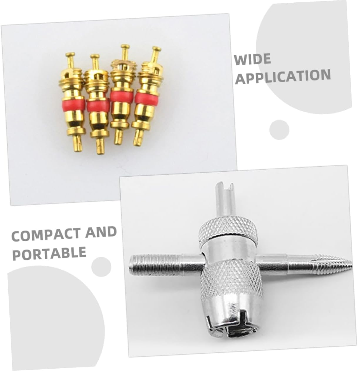 Happyyami 2Sets Quick Tire Valve Change Tool Automotive Valve Stem Core Removal Kit for Car Bicycle Automotive image number 6