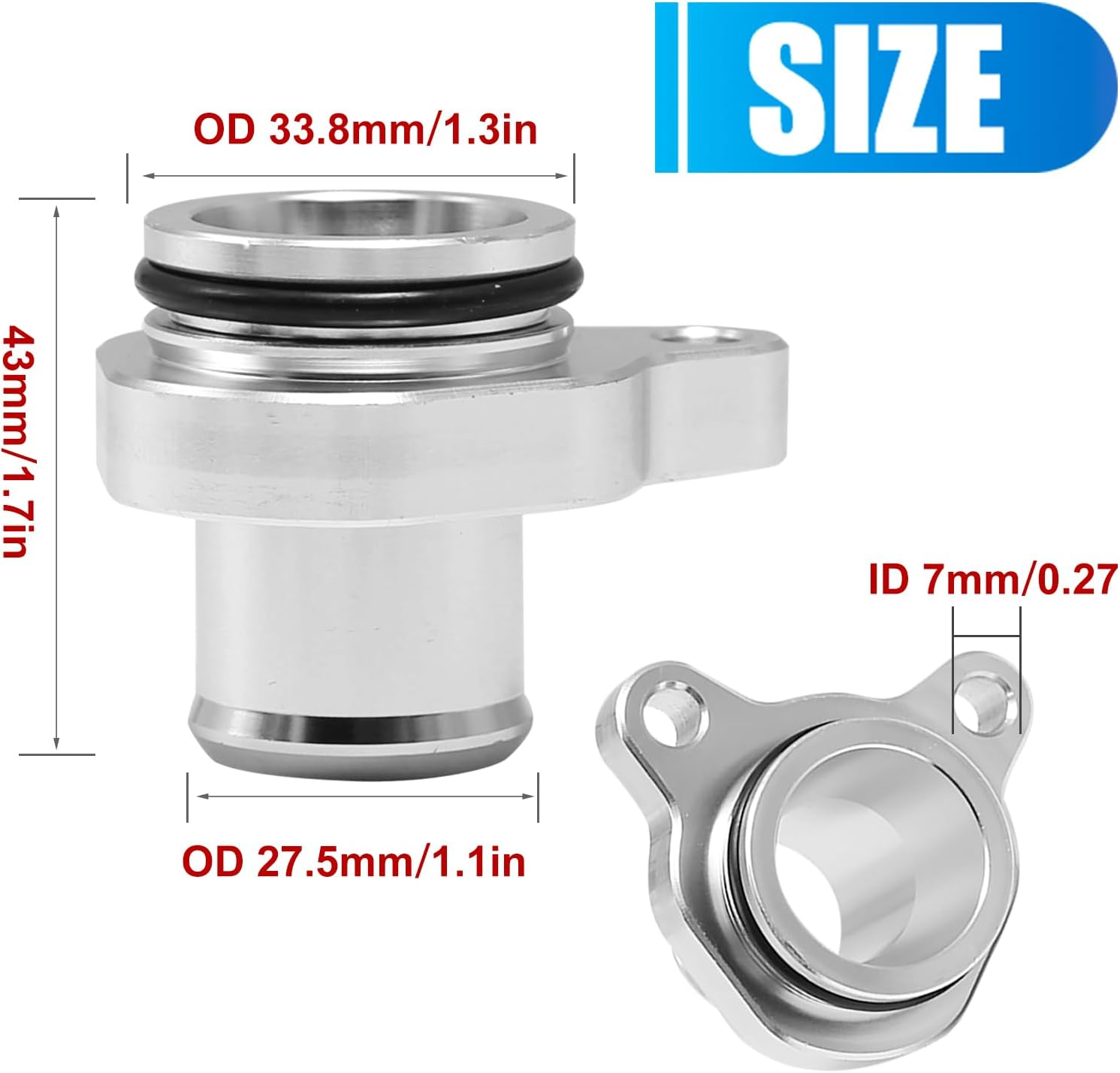 Aluminum Water Hose Fitting with Clamp, Engine Coolant Outlet Hose Fitting Replacement for BMW Engine N54 N53 N52 N51 Replaces #11537541992, 11537544638 image number 4