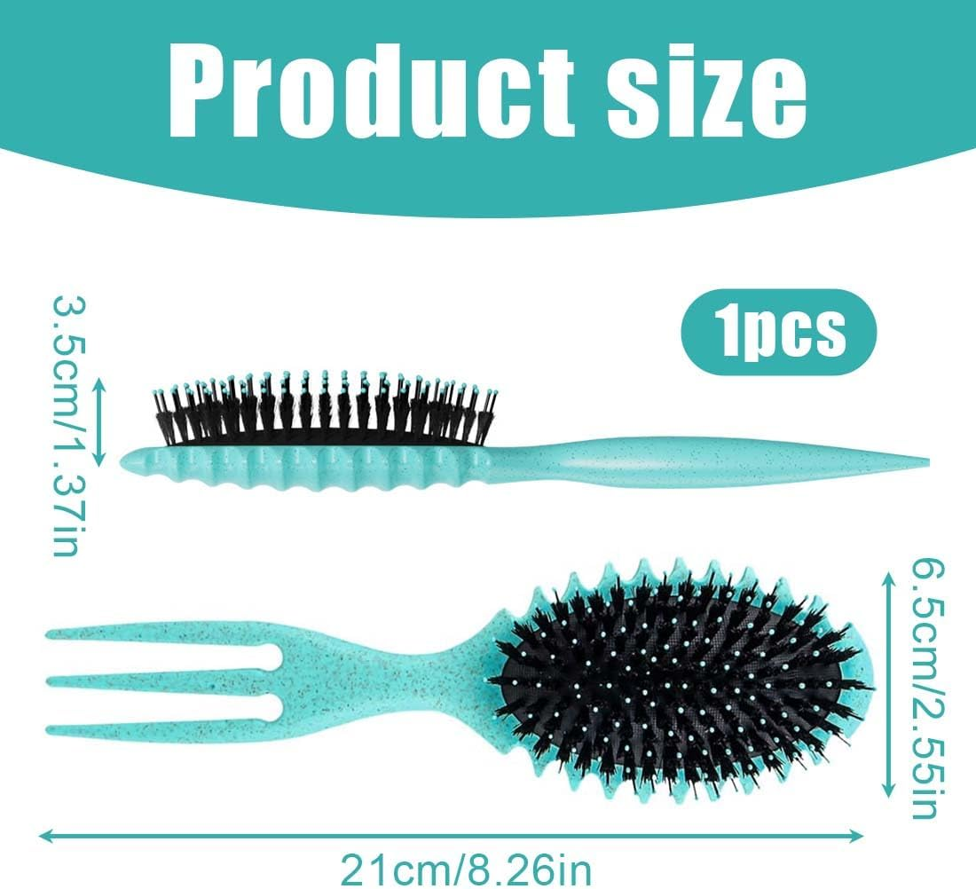 GXGM 1 X Brush Curl, Curl Hair Brush, Curl Define Styling Brush, Curling Brush, Define Styling Brush, Bouncy Curl Brush for Detangling, Shaping and Defining, Green, Black, A image number 5