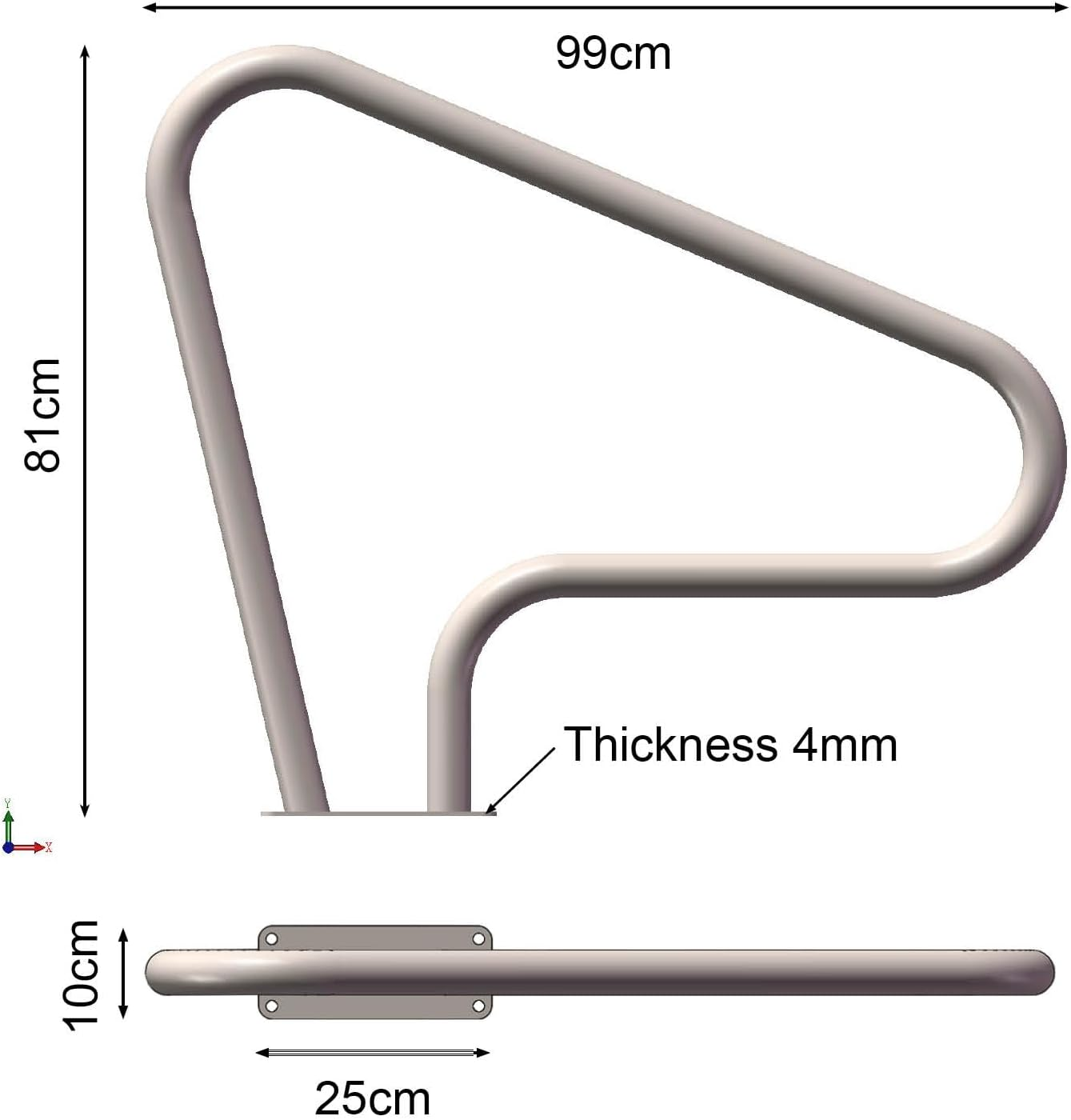 RYPRY 316 Stainless Steel Pool Handrails & Railings for Inground/Above Ground Pools | Saltwater-Resistant, Safety Steps, Brackets & Accessories | Durable Weatherproof Design