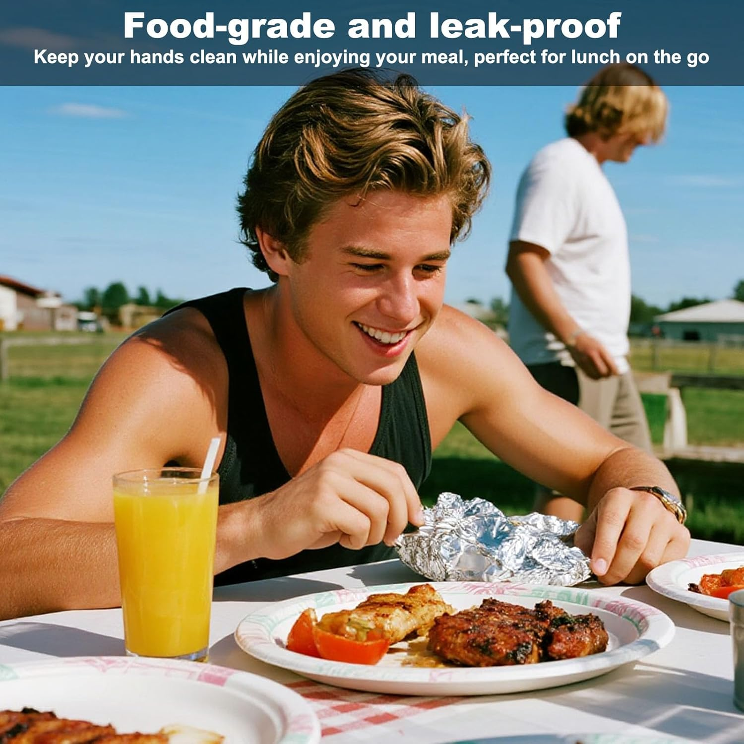 60Pcs Sandwich Wrap Sheets, 30X30Cm/12X12In Waterproof Insulated Foil Sandwich Wrap Sheets Practical Pre-Cut Aluminum Foil Papers for Hamburgers BBQ Burritos image number 2