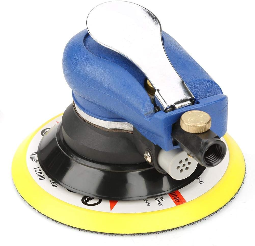 AT-980 5"/6" Air Random Orbital Sander round Polisher Pneumatic Hand Sanding Tool(With Air Inlet Connector and Spanner)(6Inches) image number 2