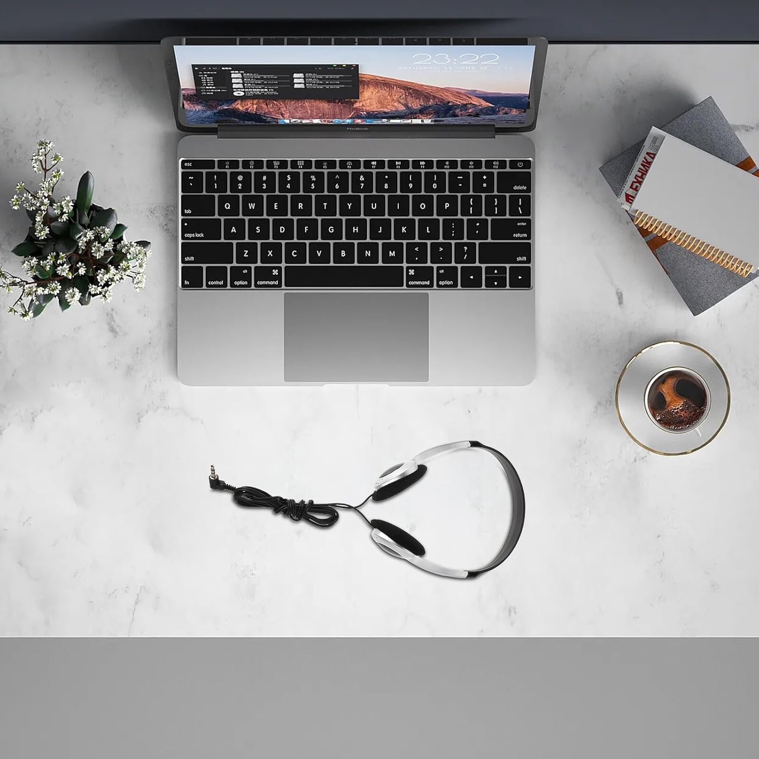 Jojofuny Lightweight Wired Headphones with Retro Silver Spray Finish High Definition Audio Inline Controls for Students Compatible with Computers Cell Phones Tablets Portable Library image number 2