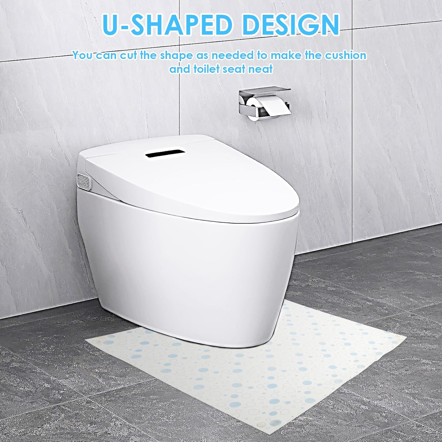 50Pcs Disposable Toilet Mats, Non Woven Fabric Toilet, Absorbent Floor Protector from Urine Disposable Floor Mat U-Shape Training Mats Commode Mats for Children Adults image number 3