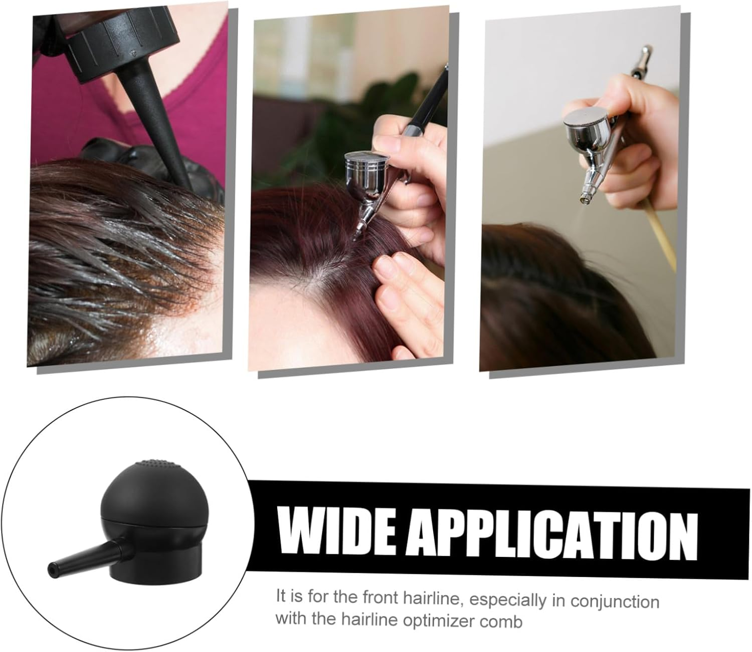 GOOHOCHY Hair-Increasing Fiber Nozzle Hair Fibers Spray Enhancements Thin Fluffy Firm Black image number 4