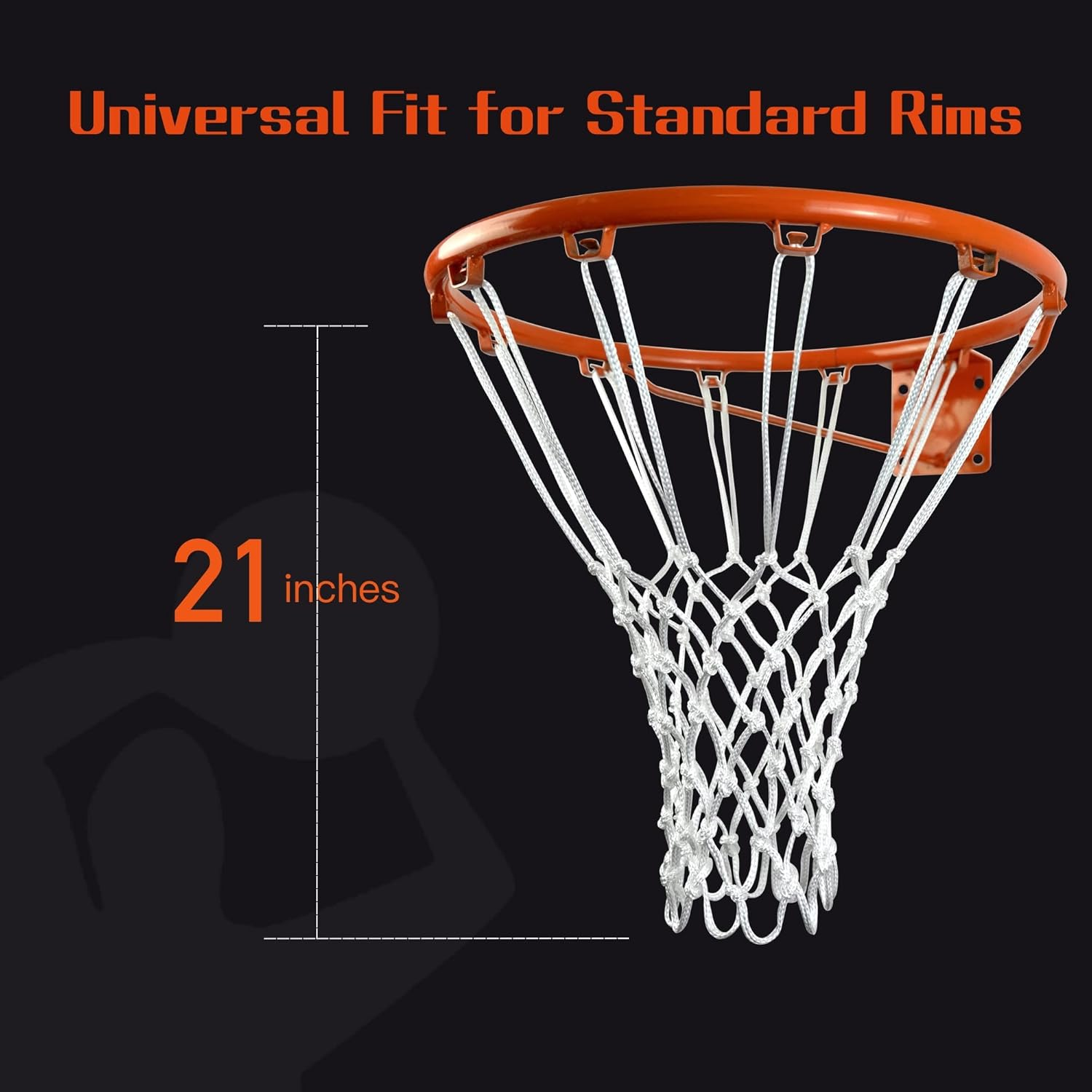 Sanung 2 Pack Basketball Net Hoop, Weather-Proof Standard Size Basketball Net Replacement, White Basketball Mesh Net for Indoor and Outdoor, Easy to Install image number 3