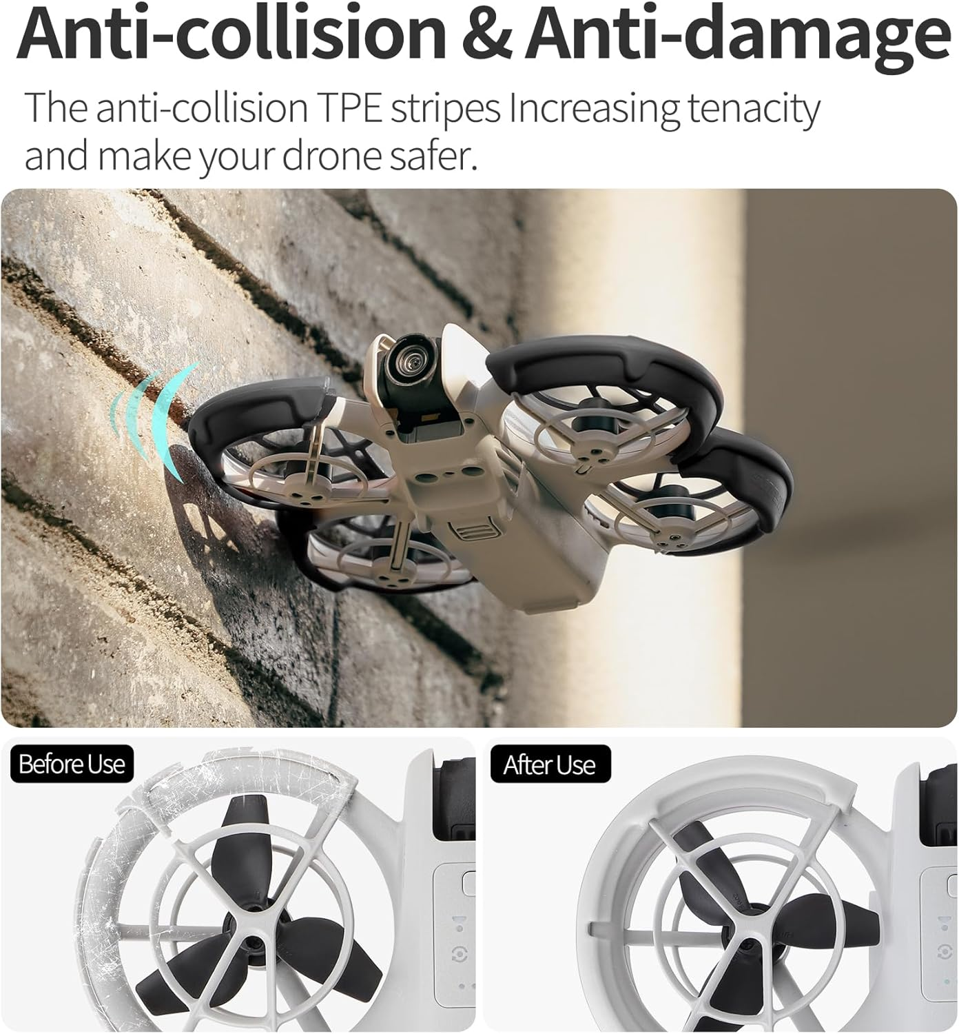 FSIDIWT Anti-Collision Protection for DJI Neo Accessories, 2-In-1 Neo Gimbal Anti-Collision Protector + Neo Propeller Protection for DJI Neo Drone - Black image number 4