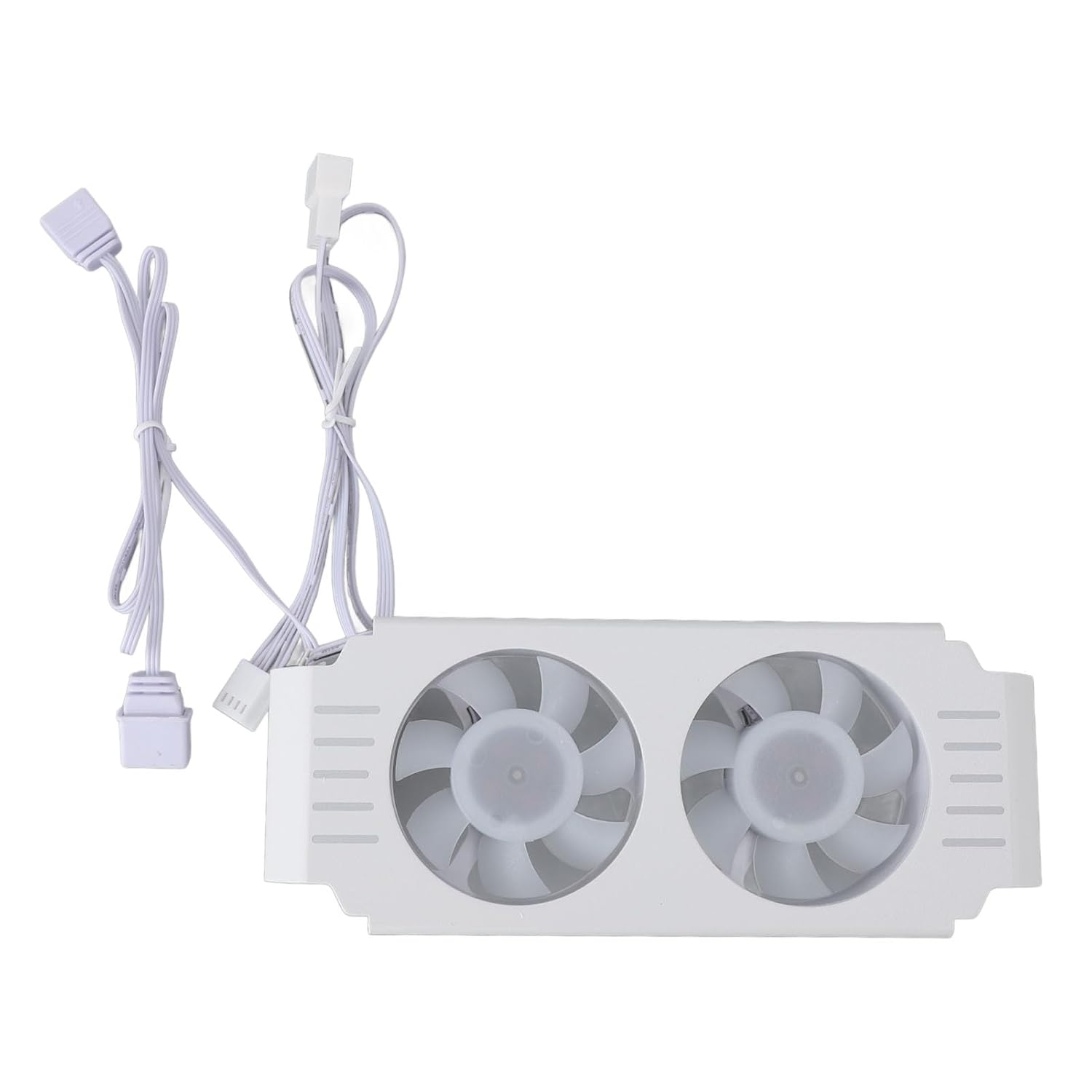 Memory Module Cooler, 1000-4500RPM Speed Dual Fans Low Noise Running RAM Heat Sink Fan Shock Absorption 5V 3 Pin ARGB Light for DDR DDR2 DDR3 DDR4 DDR5 (White)
