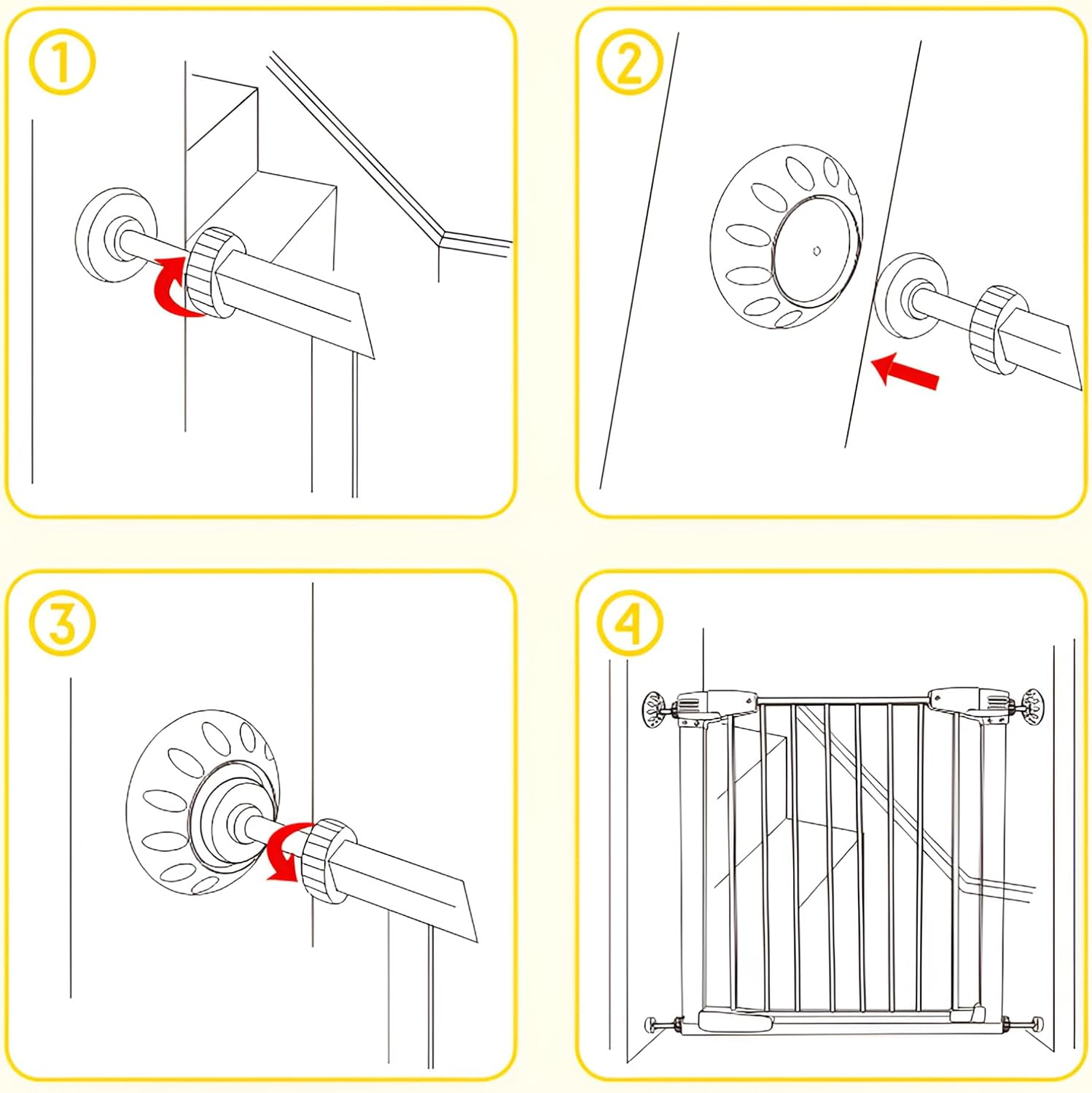 Fkereg 2 Pack Gate Wall Protector with Threaded Spindle Rods M10, Pressure Mounted Gate Extender Extension, Dog Gate Banister Adapter, Pet Gate Wall Cups Replacement Parts Hardware for Stairs image number 2