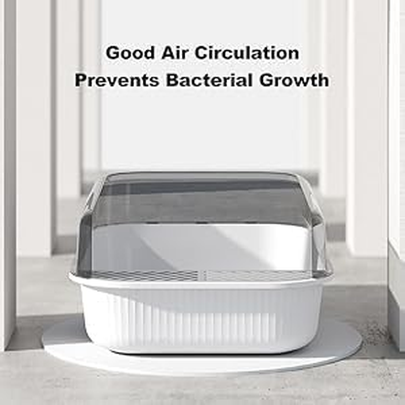 Open Top Cat Litter Box, Anti-Splashing Large Cat Litter Pan, Semi-Closed Removable Cat Cleaning Basin Kitten Toilet with Litter Sifting Scoop and Sides for Small & Medium Size Pets (Vintage Green) image number 1