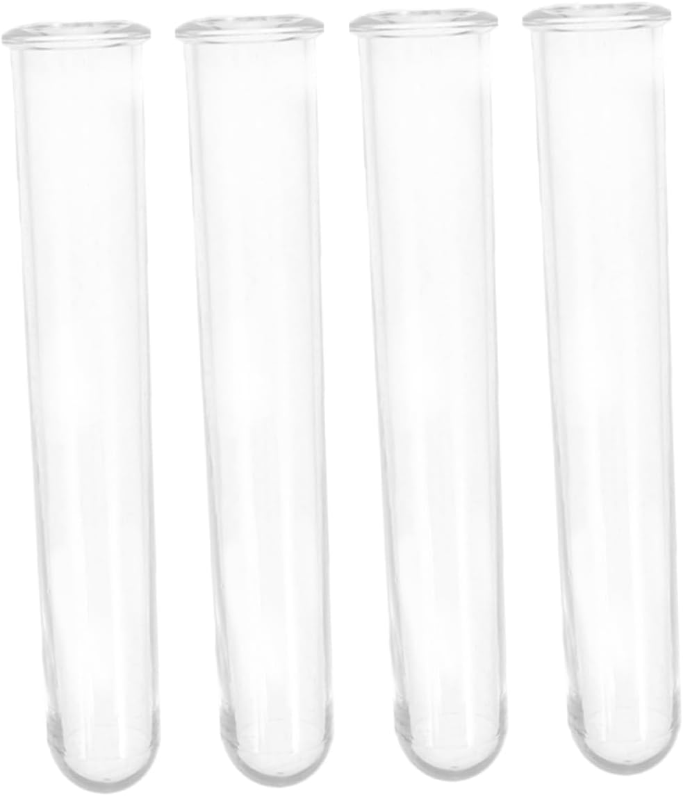 NULYLU 4Pcs Hydroponic Vase Vases Test Tubes Decoration Floral Water Vial Wall Planter Plastic Floral Tubes Tube Vase Fresh Florist Supplies Picks Tubes Transparent