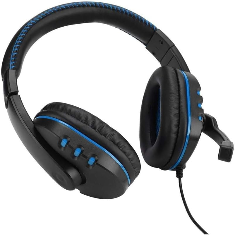 PRENDELUZ Blue Gaming Headphones for Long Hours of Gaming, Wired Headphones and Microphone