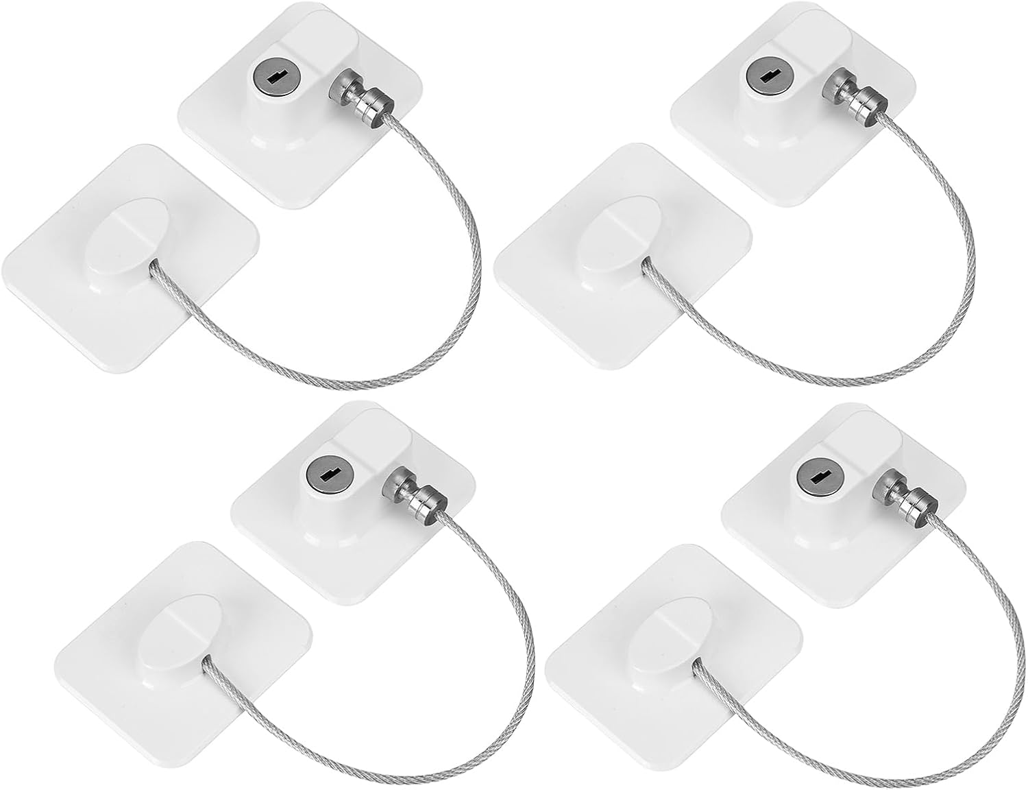 Meichoon 4 Pack Child Safety Cabinet Locks No Drill Baby Proof Refrigerator Door Lock for Windows Ovens Closets Black