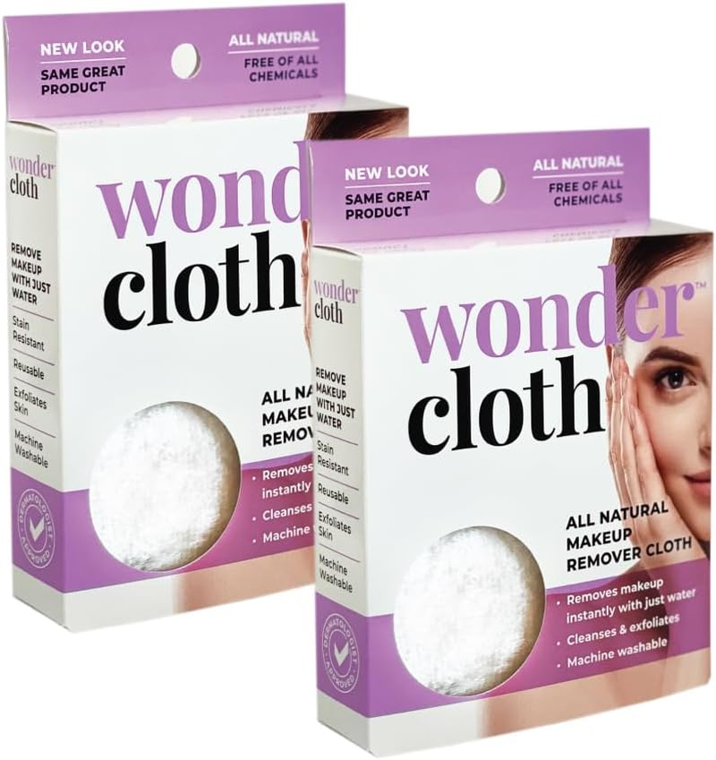 Wonder Cloth (Pack of 2) - All Natural Make-Up Remover Cloth, Removes Makeup Instantly with Just Water, Cleanses and Exfoliates, Machine Washable image number 5