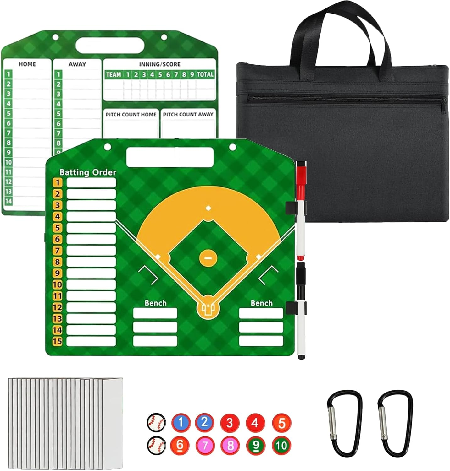 Baseball Lineup Board with Magnetic Surface | Sturdy Coaching Board | Pro Dugout Management System | Reusable Team Lineup Planner for Coaches image number 3