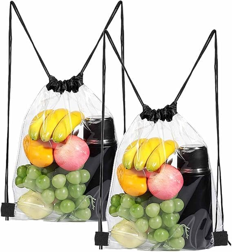 Clear Drawstring Bag Transparent Pvc Drawstring Backpack See through Bag,2Pcs Transparent Drawstring Pocket Clear Backpack Waterproof Bags,Transparent Drawstring Pocket Clear Backpack Drawstring Bags image number 4