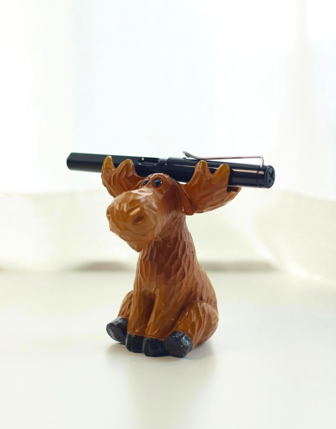 Deer Eyeglasses Holder & Desk Organizer &ndash; Resin Glasses Stand, Phone Stand, Cute Nightstand & Office Decor for Eyewear, Sunglasses, Keys, and Pens image number 1