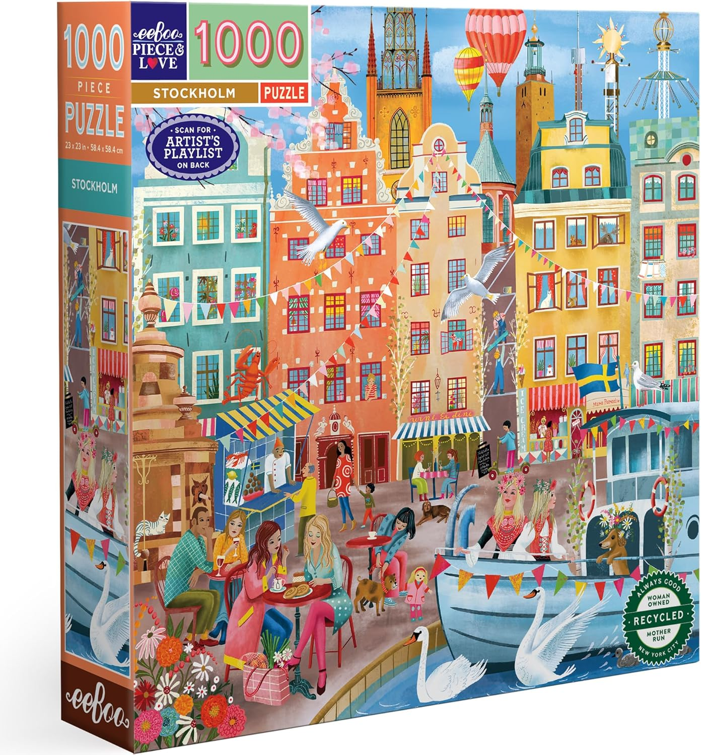 (New July) Eeboo 1000Pc Puzzle Stockholm Sq (Unit 2) image number 1