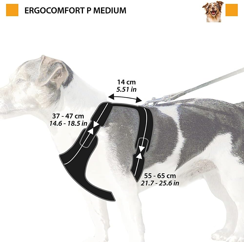 Ferplast Ergocomfort Nylon Padded Dog Harness Medium Grey/Black image number 4