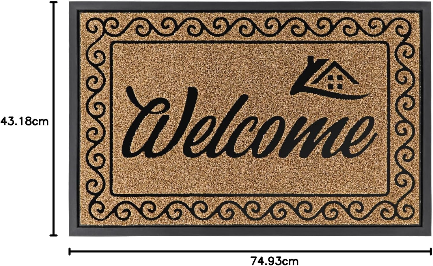 Yimobra Welcome Front Door Mat, Heavy Duty Easy Clean Doormat Indoor Outdoor, Waterproof Quick Dry Floor Mat for Home, Garage, Hign Traffic Areas, Non Slip, Low Profile, 29.5X17 Inches, Yellow image number 2