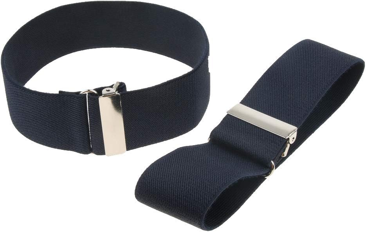 Dolity Adjustable Elastic Shirt Sleeves Garter Holder Sock Stocking Garter for Men - White, as Described