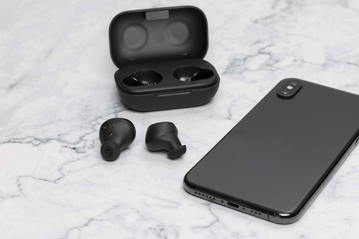 STREETZ TWS-110 Stereo Bluetooth Headphones In-Ear Wireless Headphones, Bluetooth 5.0 Earbuds with Built-In Microphone and Quick Charging Case up to 16 Hours of Music Playback, Comfortable Grip, Black image number 4