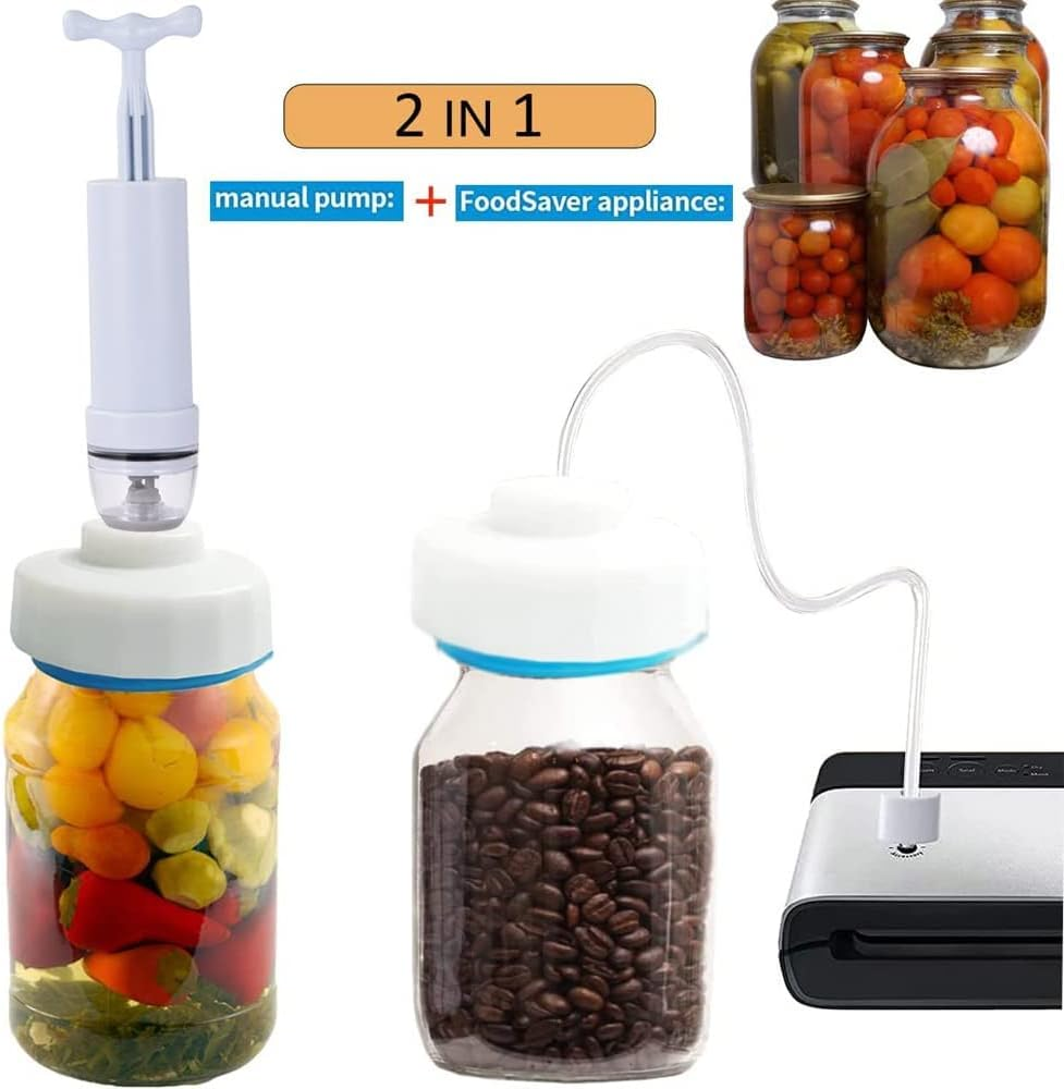 Mason Jar Vacuum Sealer,Jar Vacuum Sealer Kit for Foodsaver with Accessory Hose for Wide & Regular Mouth Mason Jars,With Manual Portable Vacuum Pump and Lid Opener,Kitchen Tools image number 4