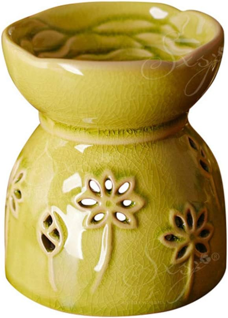 Sculpture Statue Antiques Collectables，Ceramic Tea Light Holder/Wax Melt Warmer, Great Essential Oil Burner Aromatherapy Diffuser for Living Room, Balcony, Spa Yaga Meditation,C (Color : B) image number 1