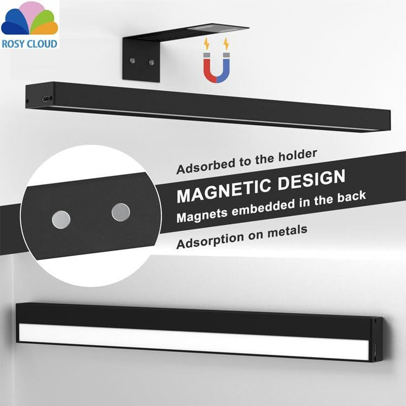 Wireless LED Wall Light, Rechargeable Painting Light, 3 Colours Dimmable Picture Light Touch &Remote Control, Display Lamp with Timer for Picture Frame Art Dartboard Gallery Cabinet Mirror (Black) image number 6