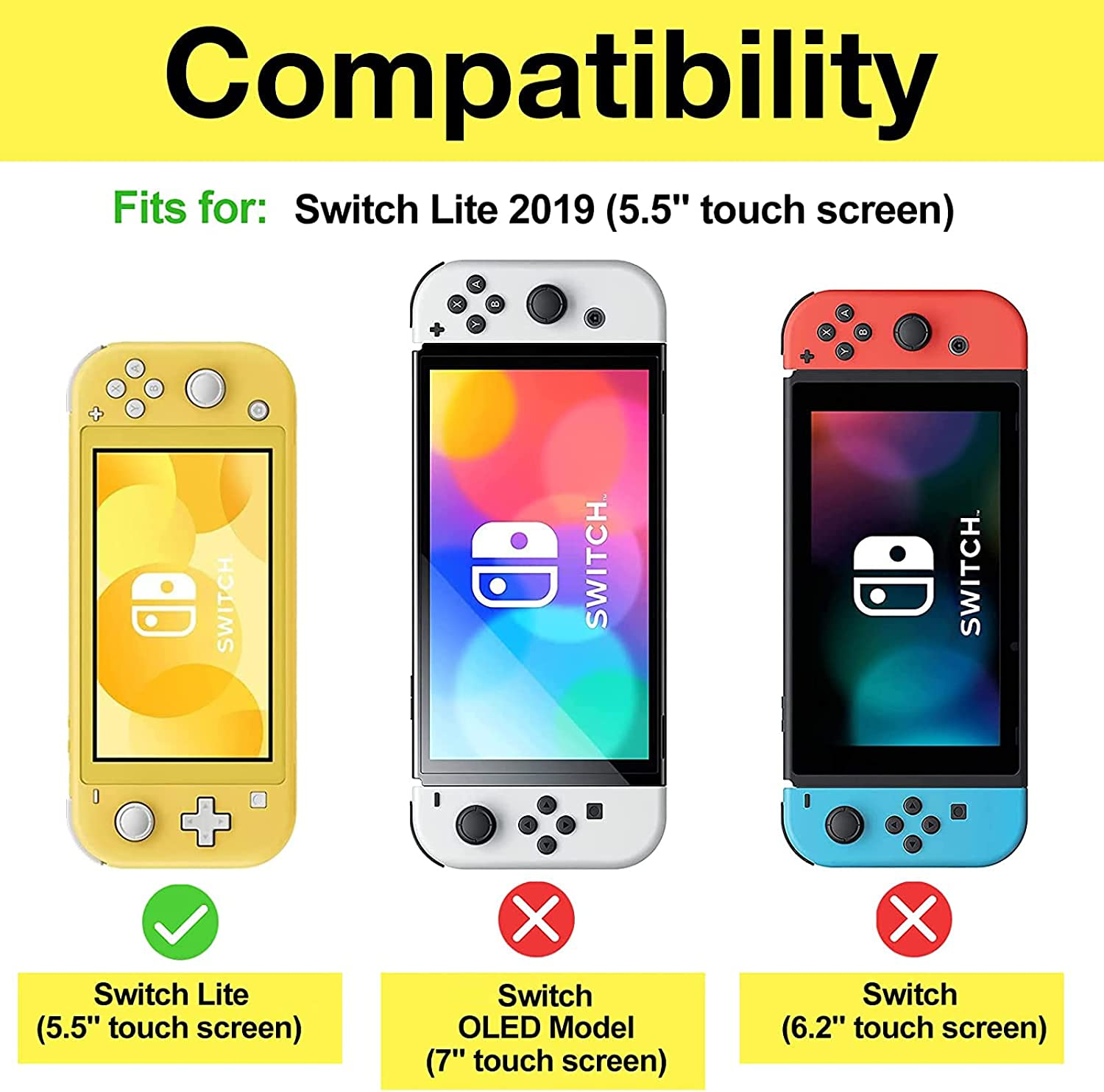 Procase Flip Cover for Nintendo Switch Lite with 2 Pack Tempered Glass Screen Protectors, Slim Protective Case with Magnetically Detachable Front Cover for Nintendo Switch Lite 2019 -Yellow - Turquoise image number 4