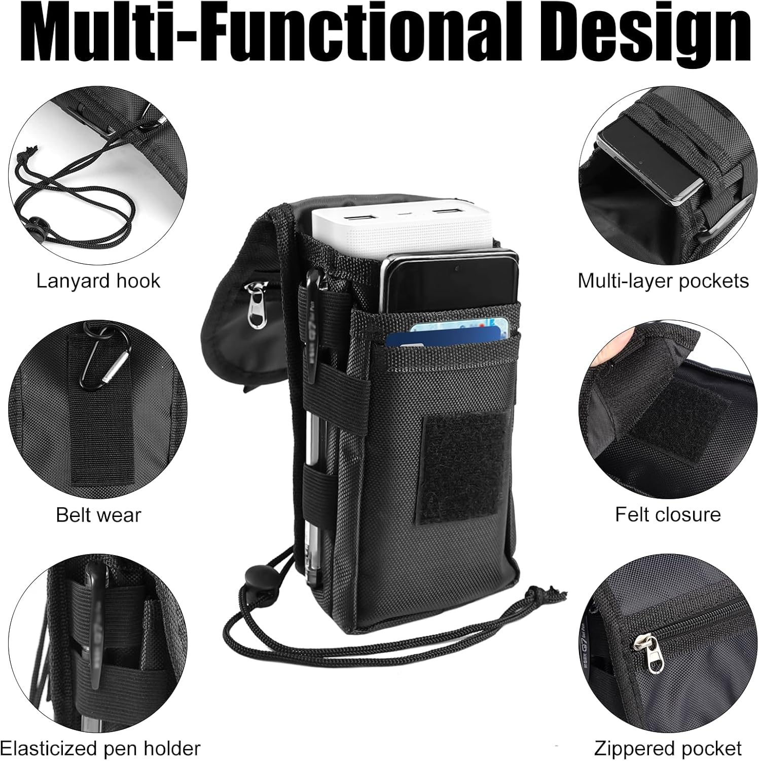 Mobile Phone Belt Bag Premium Universal Belt Bag Mobile Phone Case with Multiple Compartments and Reinforced Clip Made of Robust Oxford Fabric Portability and Abrasion Resistant Ideal for Outdoor image number 2