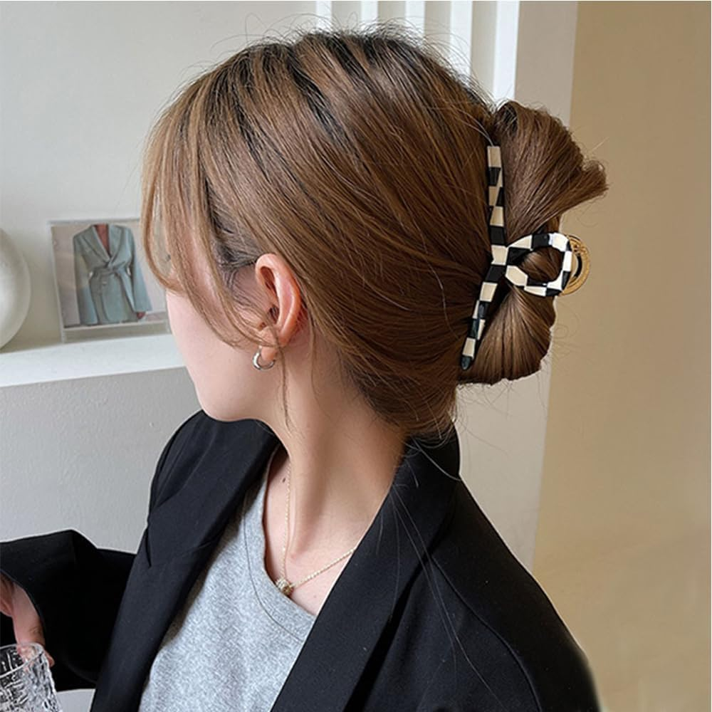 Big Hair Claw Clip - Lattice Design Acetate Claw, Girl Metal Hair Clip, Perfect Big Hair Accessories for Long Thick Hair image number 2