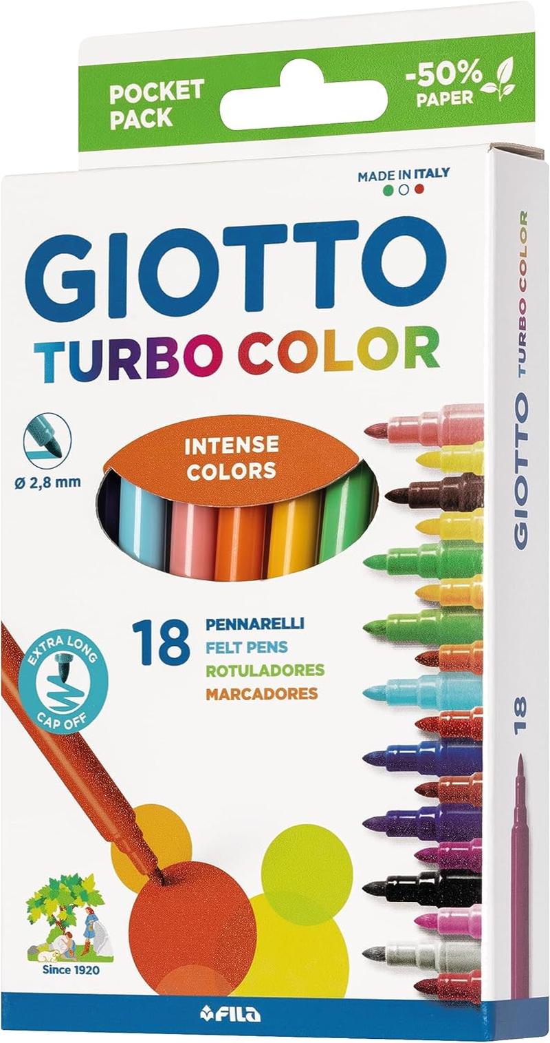 Giotto Turbo Color 18 Marker Fine Point Assorted Colours Replacement Case image number 3