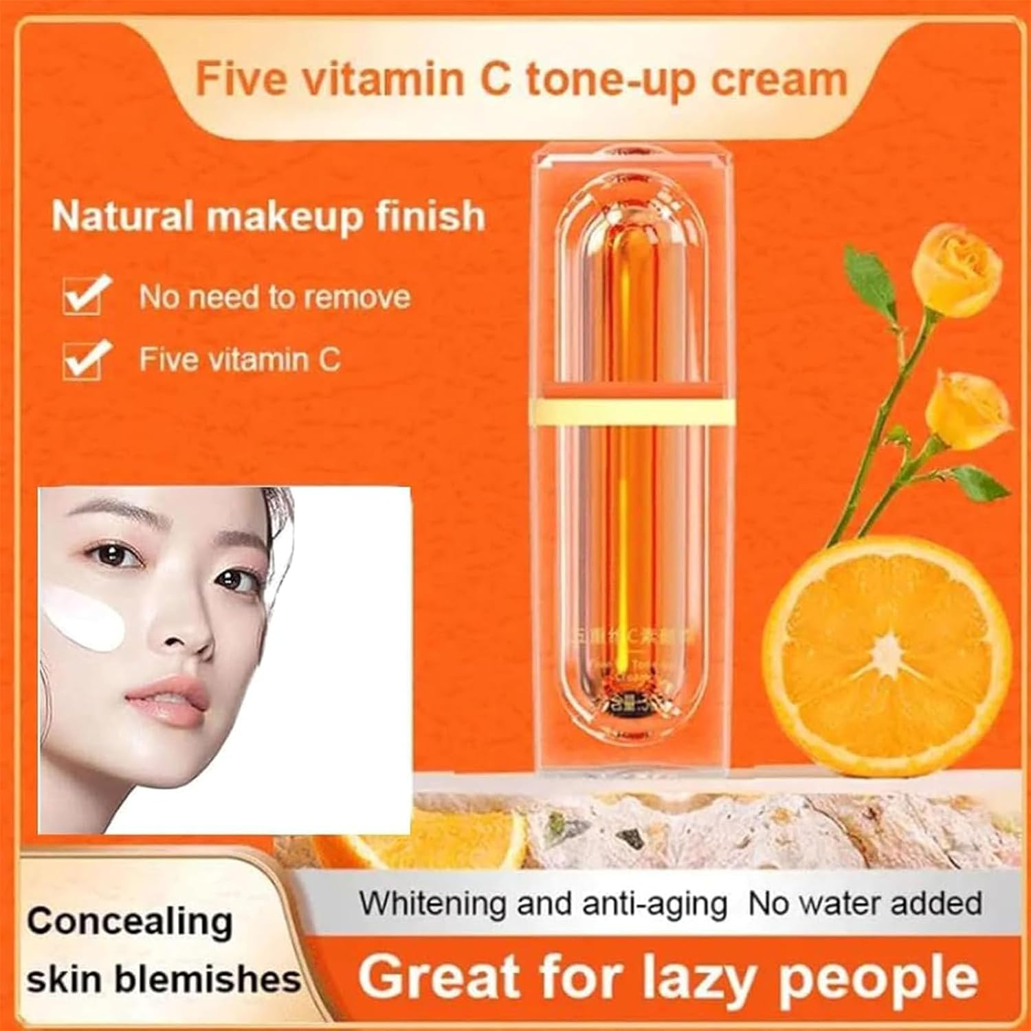 Vitamin C Tone up Cream Set, 2025 NEW VC Cream for Face, Quick Makeup Moisturizer, Lightweight VC Toner​​-Blended Formula for Smoothing & Glowing All Skin Types (3Pcs) - 3Pcs image number 2