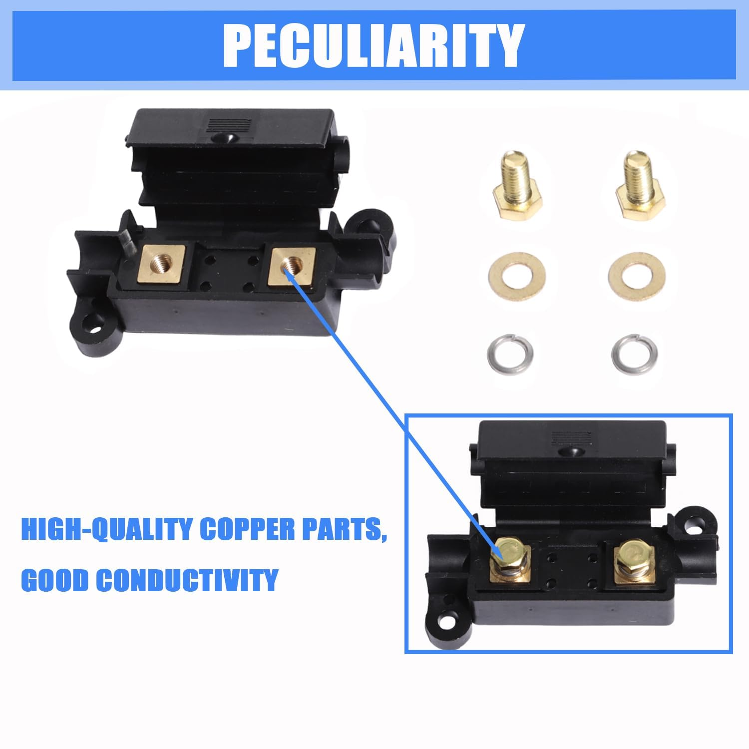 MIDI Fuse Dual Battery Kit 50 Amp Fuses ANS Holders High Current Protection Universal Car Truck Marine Electrical System image number 4