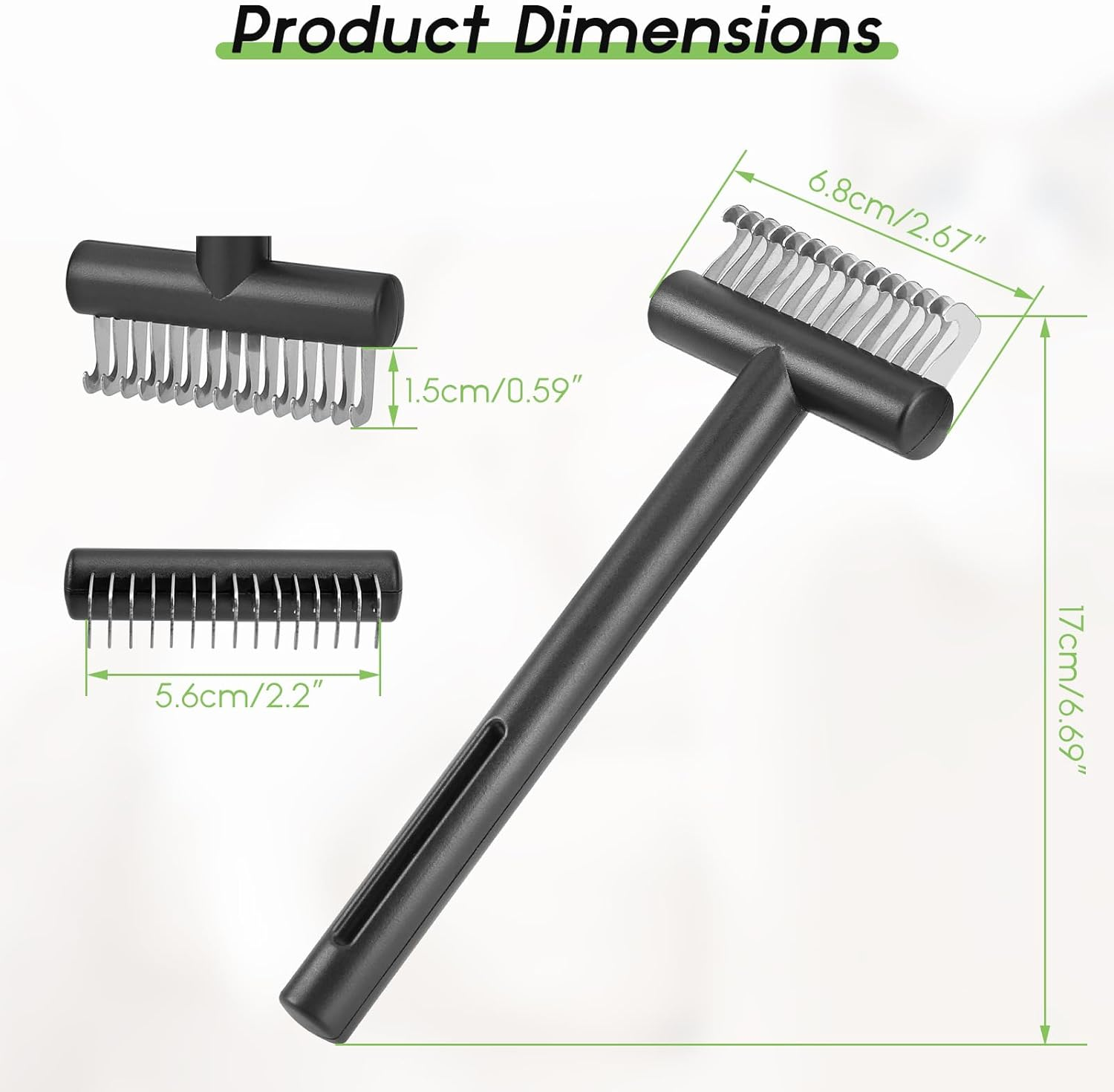 Euqvunn Dematting Comb, Dog Brush Undercoat Detangles and Cuts Effortlessly Tangles, Undercoat Brush Cat and Longhaired Cats, Dogs, Rabbits and Small Pets