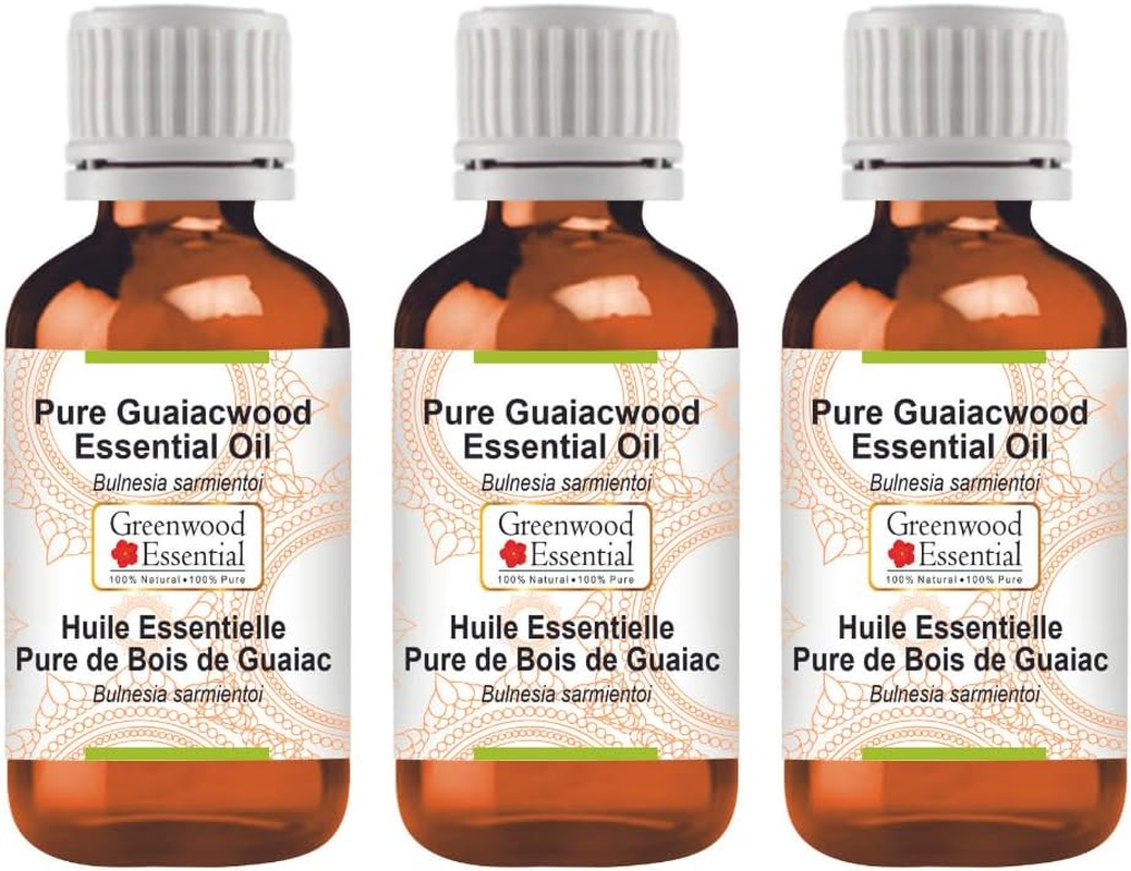 Greenwood Essential Pure Guaiacwood Essential Oil (Bulnesia Sarmientoi) Steam Distilled for Personal Care (Pack of Three) 100Ml X 3 (10Oz) image number 4
