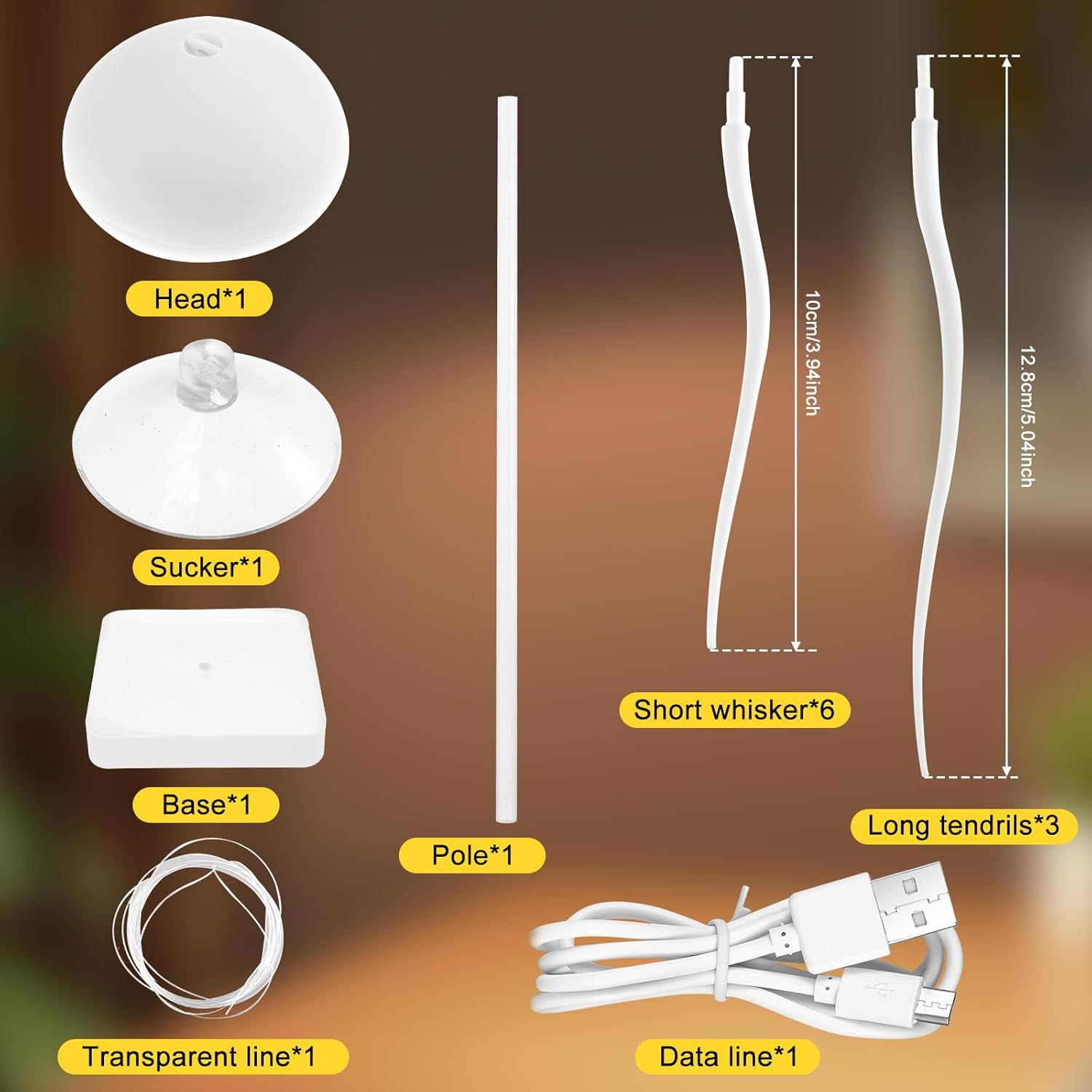 LED Jellyfish Lamp, RGB Gradient Jellyfish Bedside Lamp, LED Cute Jelly Fish Night Light, Voice Control Gradient Jellyfishes Table Lamp, 2 Modes Jellyfishes Light for Bedside Table image number 3