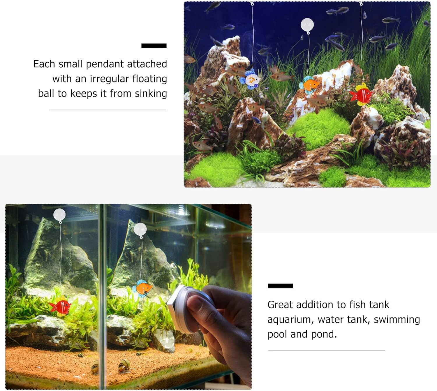 10Pcs Glass Aquarium Ornament Set Fish Tank Landscape Decoration Micro Floating Figurines for Home and Aquarium Pet Supplies image number 6