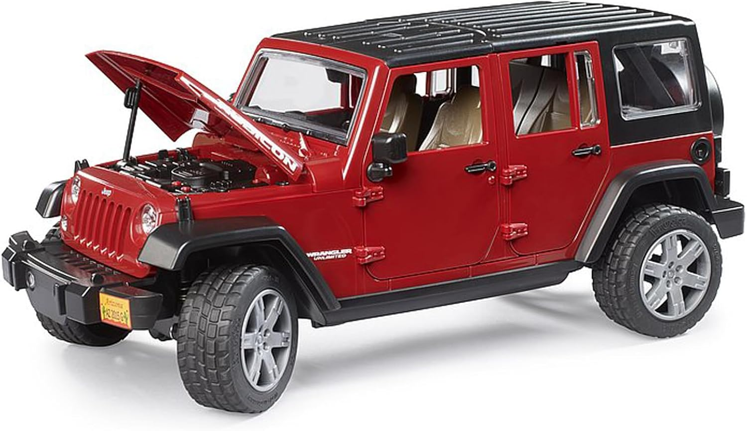 Bruder Jeep Wrangler Unlimited Rubicon with Trailer and CAT Skid Steer 02525 - Jeep Only image number 6