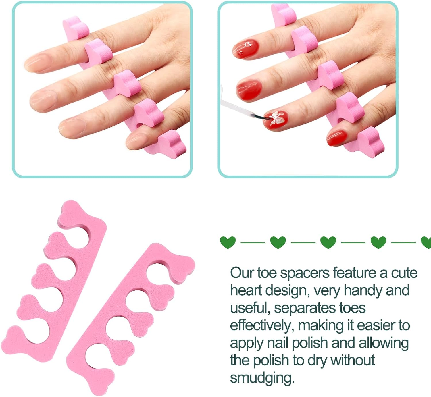 Quacc 12Pcs Sponge Toe Separators Soft Finger Separators Toe Divider Spacer for Polishing Pedicure Manicure Coating Gel Painting Nail Art Beauty Accessories image number 2