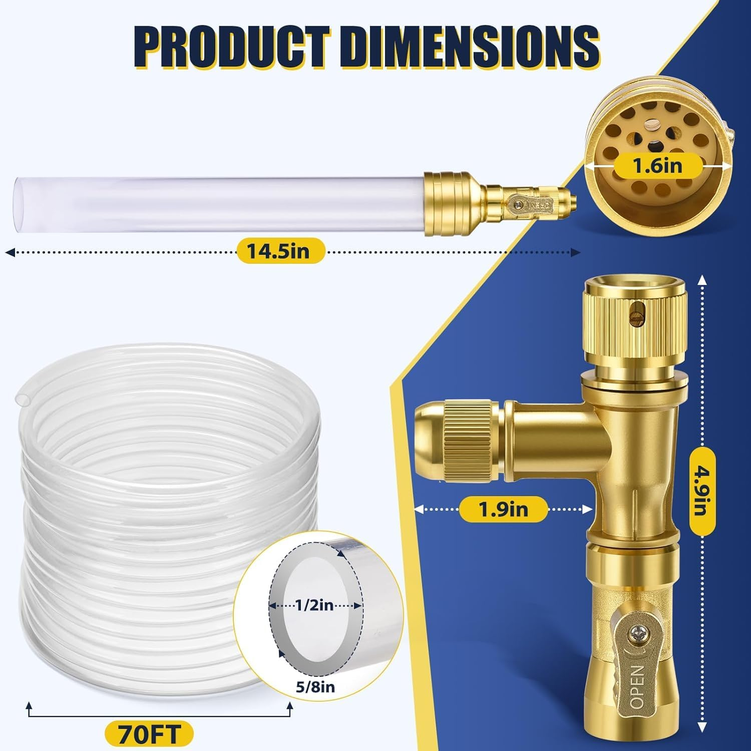 GADFISH Gravel Vacuum for Aquarium Water Changer Fish Tank Cleaning Tools, Siphon Universal Quick Pump Aquarium Water Changing (70Ft) image number 3